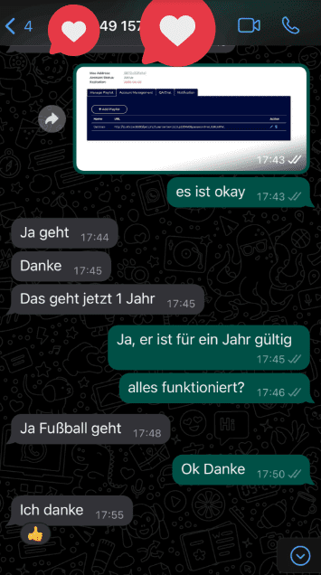 Recensione cliente 2 via WhatsApp