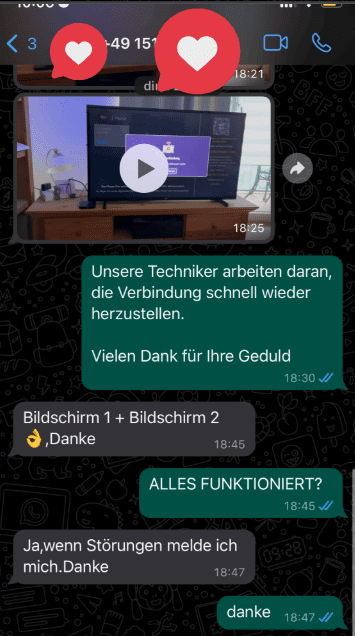 Recensione cliente 3 via WhatsApp